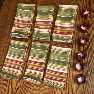 BRAND NEW… MULTIPLE COLORED CLOTH NAPKINS & HOLDERS..,